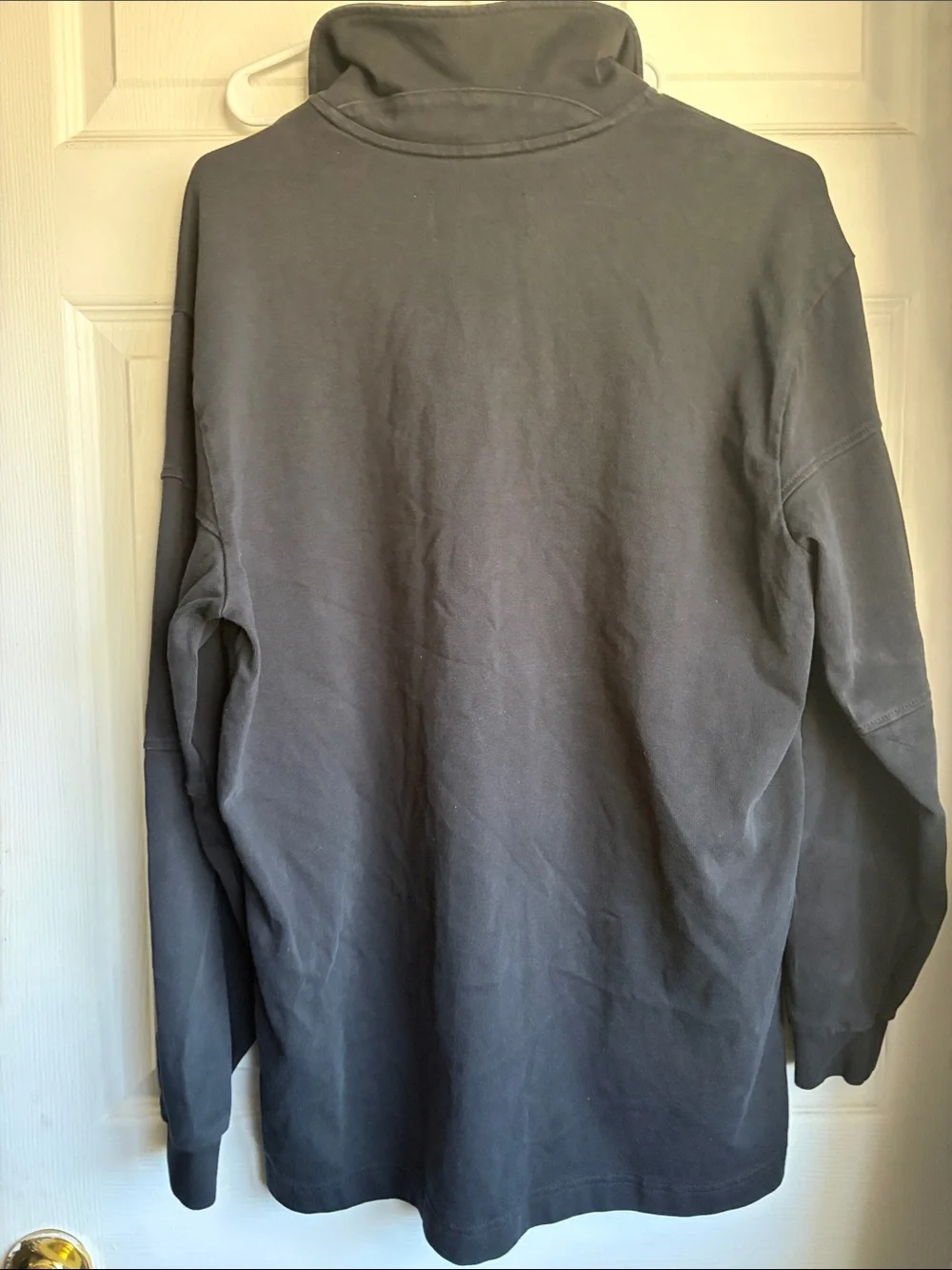 Jordan Men's Dark Gray Polo-Style Sweatshirt with Chest Lettering